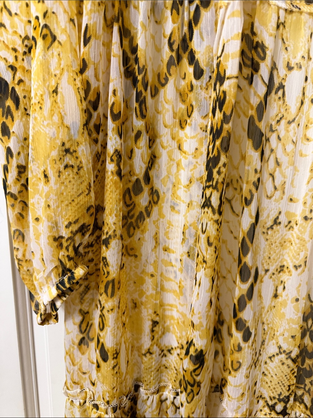 Yellow Snake-Print Tiered Maxi Dress - Picture 2 of 3